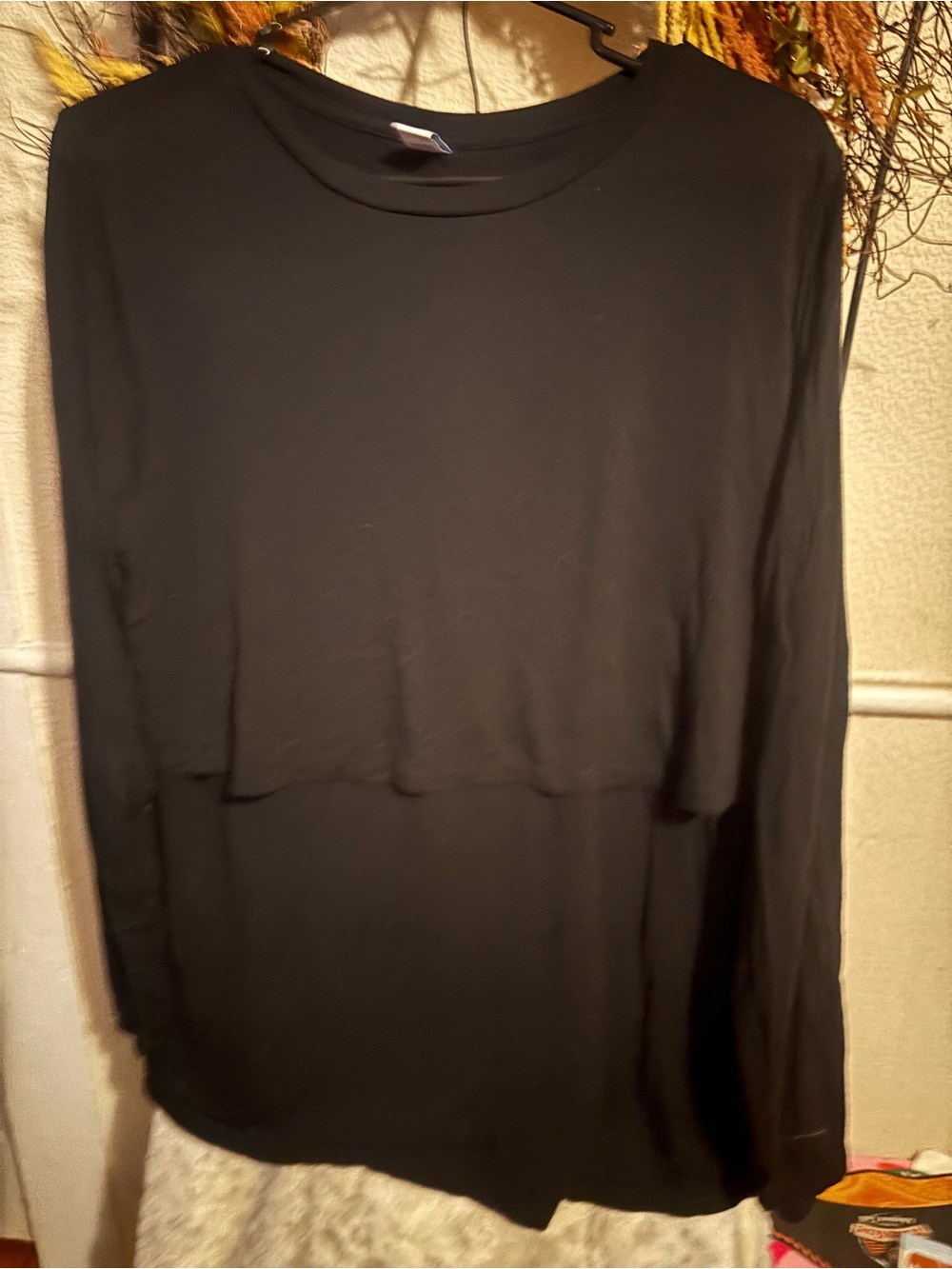 Old Navy Nursing Black Layered Long-Sleeve Tee